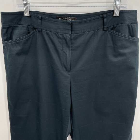 LAFAYETTE 148 Black Wide Leg Chino Trouser Pants Size 12 - Picture 2 of 6